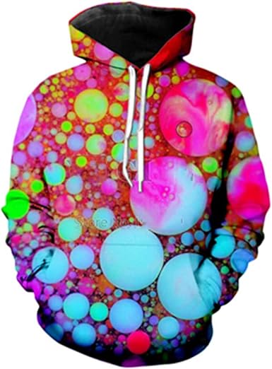 Amazon.com: YBUNGOP Sudadera con capucha de colores fluorescentes con  impresión de burbujas 3D para hombre y mujer, 5XL : Ropa, Zapatos y Joyería
