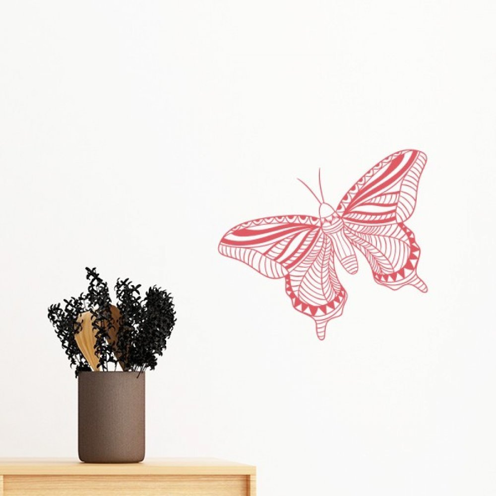 Sticker papillon rose amovible pour décorer une chambre facilement
