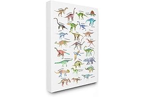 Adorable Dinosaur Watercolor Art for Kids - 16x20 Dinosaur Canvas Wall Art by Stupell