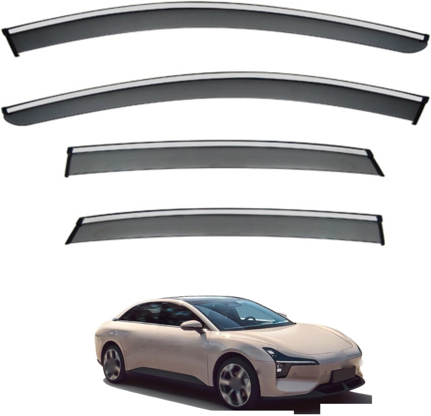 nwsplmy Wind Deflectors for Xiaopeng Mona M03 MK1 2024-2026, Rain Guards Window Visors, 4-Piece, Protects Against Fading & Cracks
