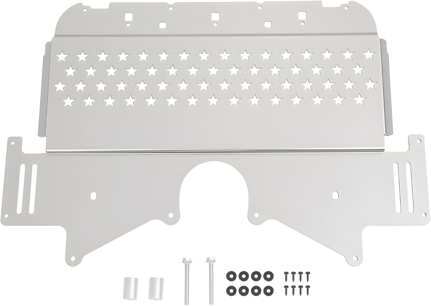 Oil Cooler Skid Plate Compatible with 2021-2024 BMW M3 G80 M4 G82 M2 G87 Aluminium Powder Coated Silvery