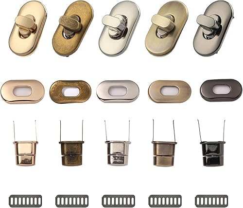 Miniatura 6 de TXIN 15 piezas de cierre de cierre giratorio monedero cerraduras de cierre de bolsa de metal clip hardware para bricolaje bolso suministros de