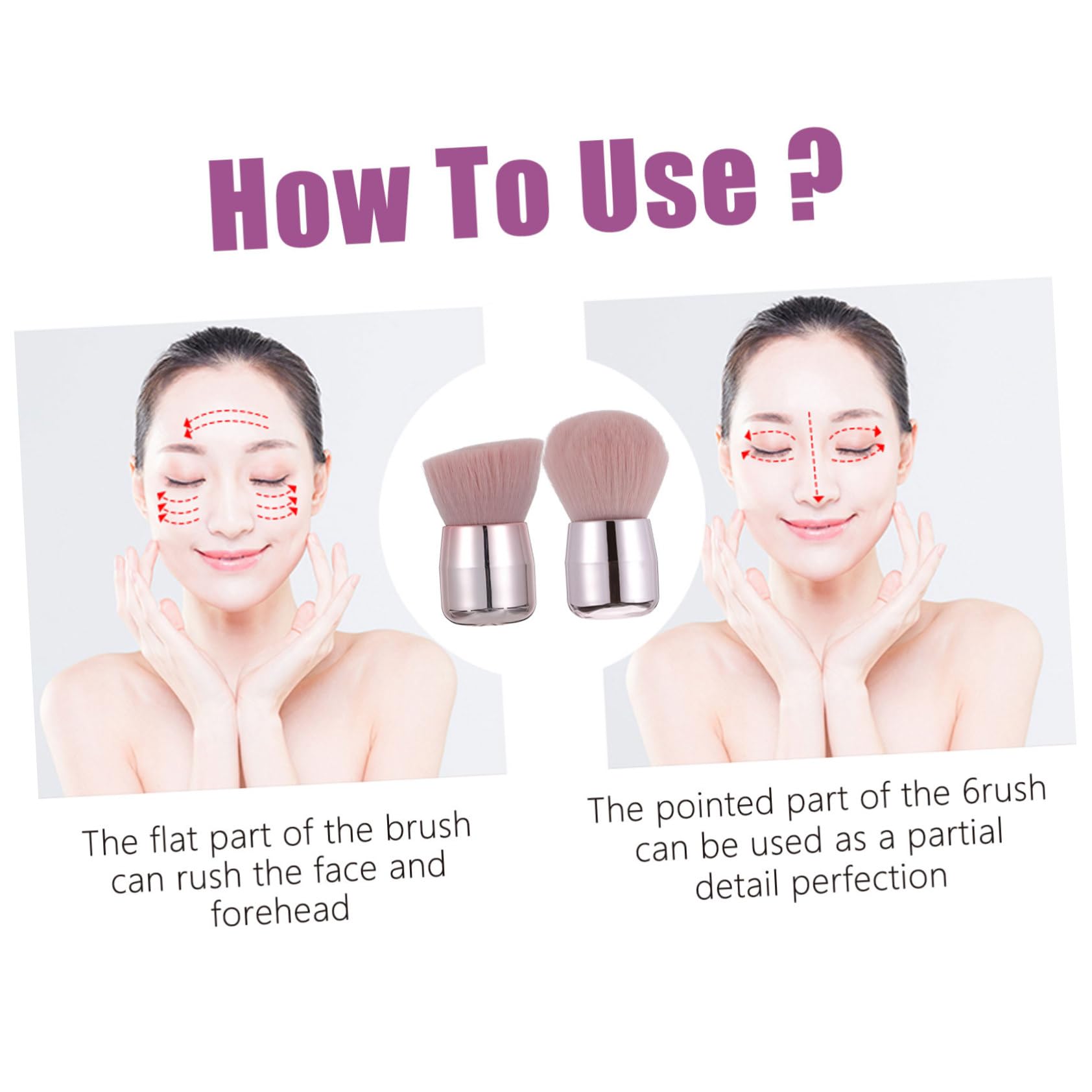 MAGICLULU 3er-set Make-up-pinsel-set Pilzform Foundation-pinsel Weiche Kunstfaser Bequemer Griff Tragbar Für Unterwegs 2 Stück X 3