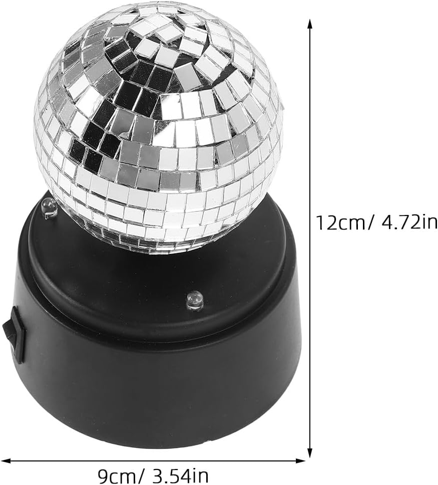 Portable LED Globe Table Lamp with Glass Mirror Reflection One-Button Operation Strobe Light for KTV Bar Party and Open-Air Performance and Easy to Clean Battery Powered
