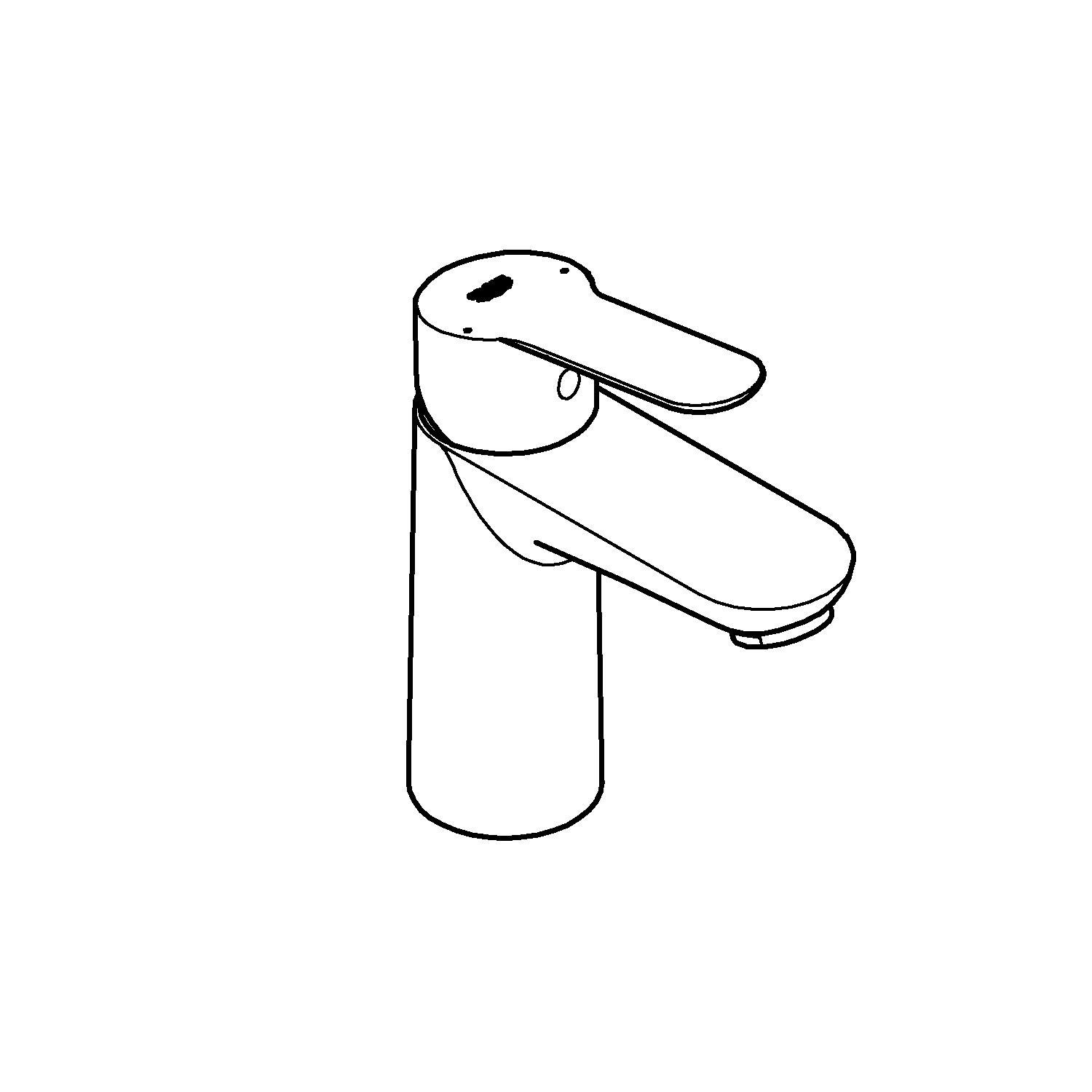 Grohe Start Edge- Grifo de lavabo monomando (vaciador automático, menor consumo de agua, instalación rápida, altura 147mm), cromo, 23344000