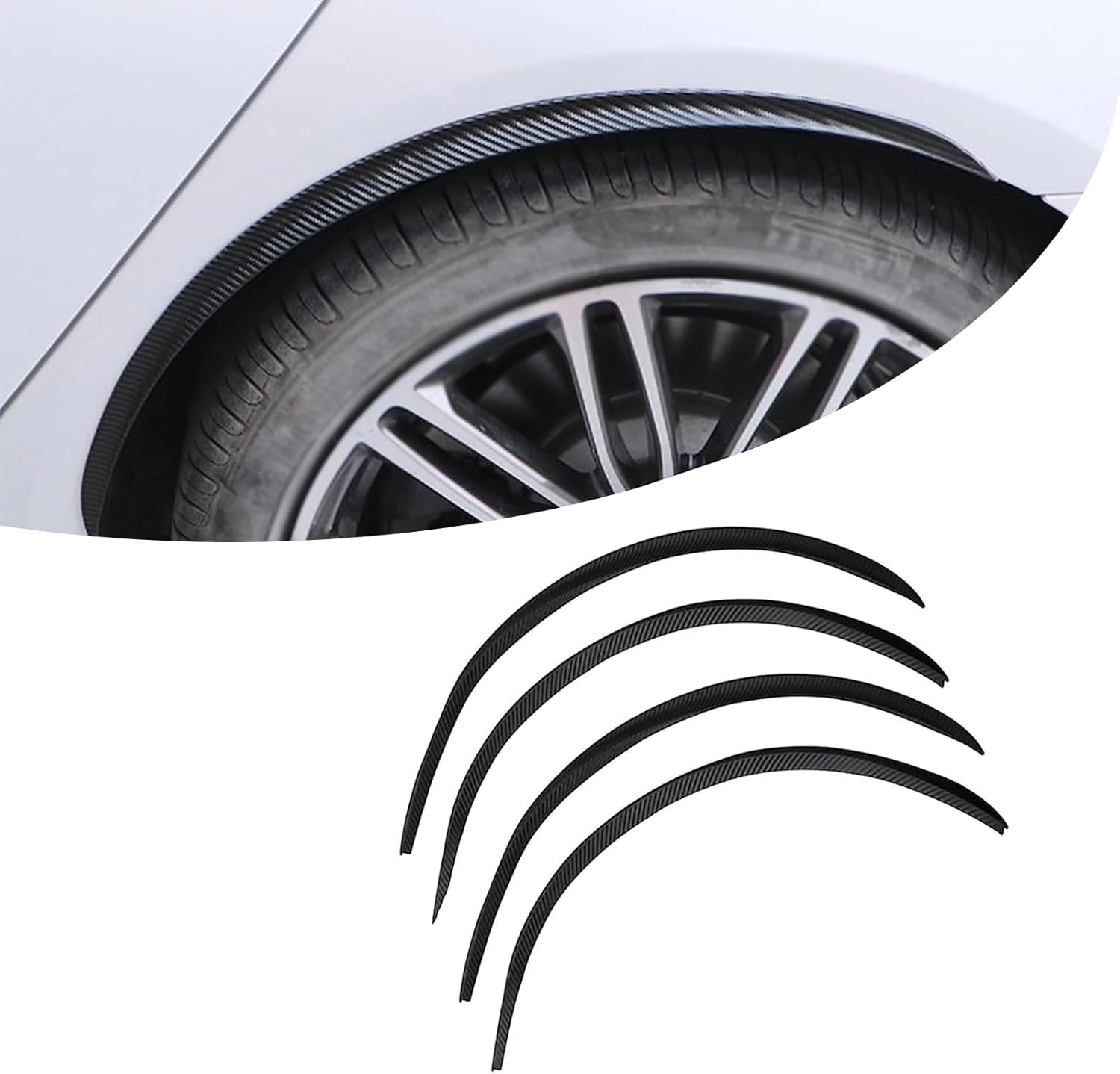 cueclue Pack4 Car Fender Trim Strip, 28" Arch Wheel Header