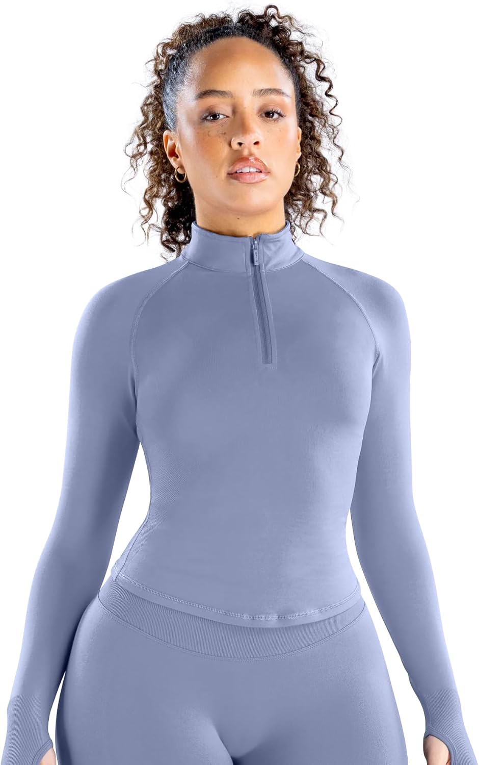 Impact Half Zippy Sports Yoga 1/2 Zip Women Workout Fitness Gym Outdoor Coat Running Longline Thumb Holes Tops
