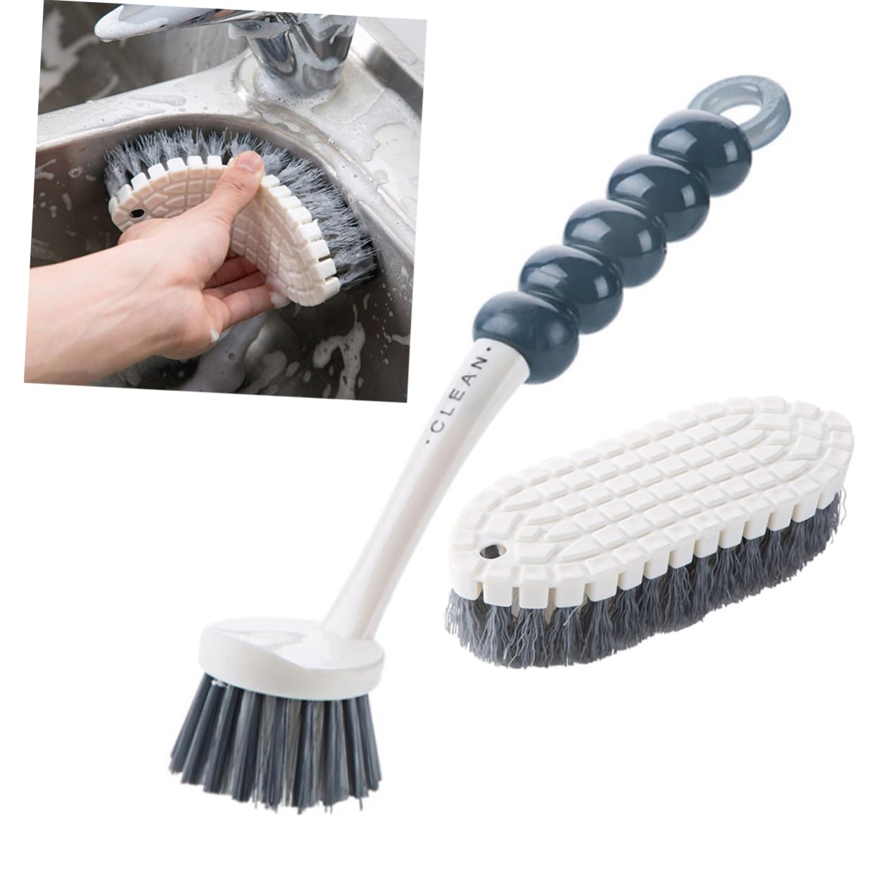 minkissy 2pcs Kitchen Brush Kitchen Dish Brush Handle Scrubber Brush Washing Brush for Clothes Tube Cleaning Brush Scouring Dish Brush Household Cleaner Sink Cleaner Multifunction Face Mask