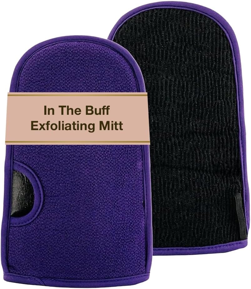 Fake Bake In The Buff Exfoliating Mitt - Washable Reusable Self Tanner Lotion, Spray or Foam Prep Glove for Buffed Tan-Ready Skin - Dead Skin Remover, Buffer, Smoother - 1 Professional Mitt