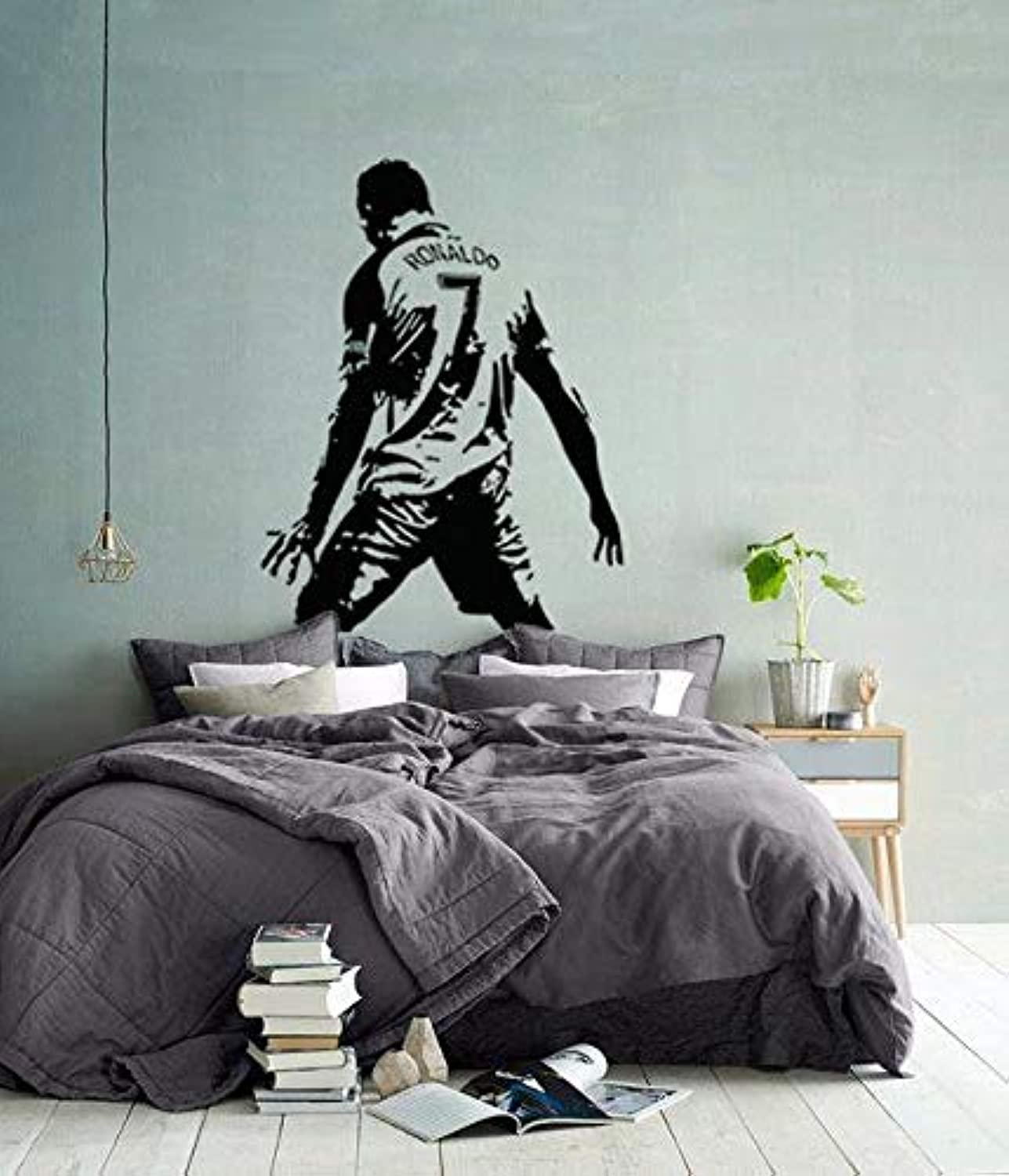 Glitched Cristiano Ronaldo Wall Mural/Wall Sticker Football/Soccer Vinyl Home Decor Black