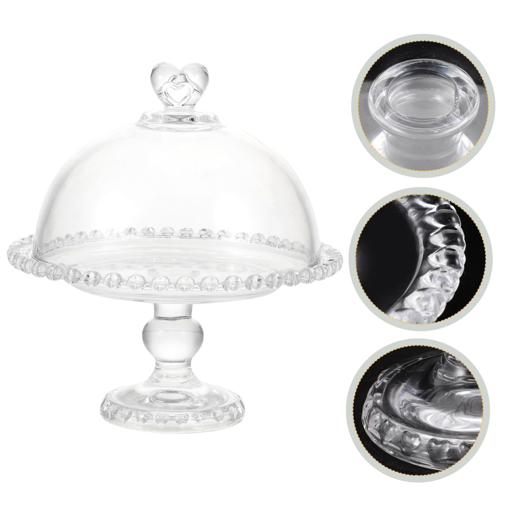 Kuchenkuppel aus Glas, 1 Satz, Transparente Dessertabdeckung mit Griff