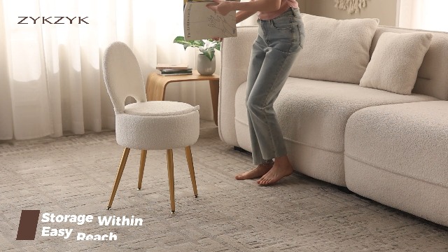 Amazon.com: ZYKZYK Small Vanity Stool Chair with Storage and