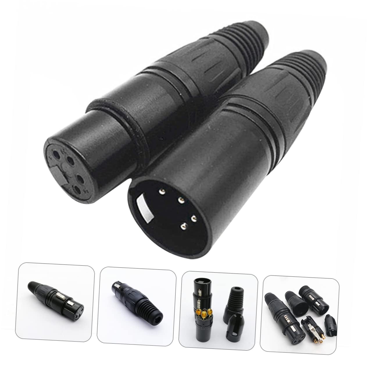 Amazon.co.jp: SUPVOX 4ピンxlrコネクタ 2個 マイクオーディオソケット