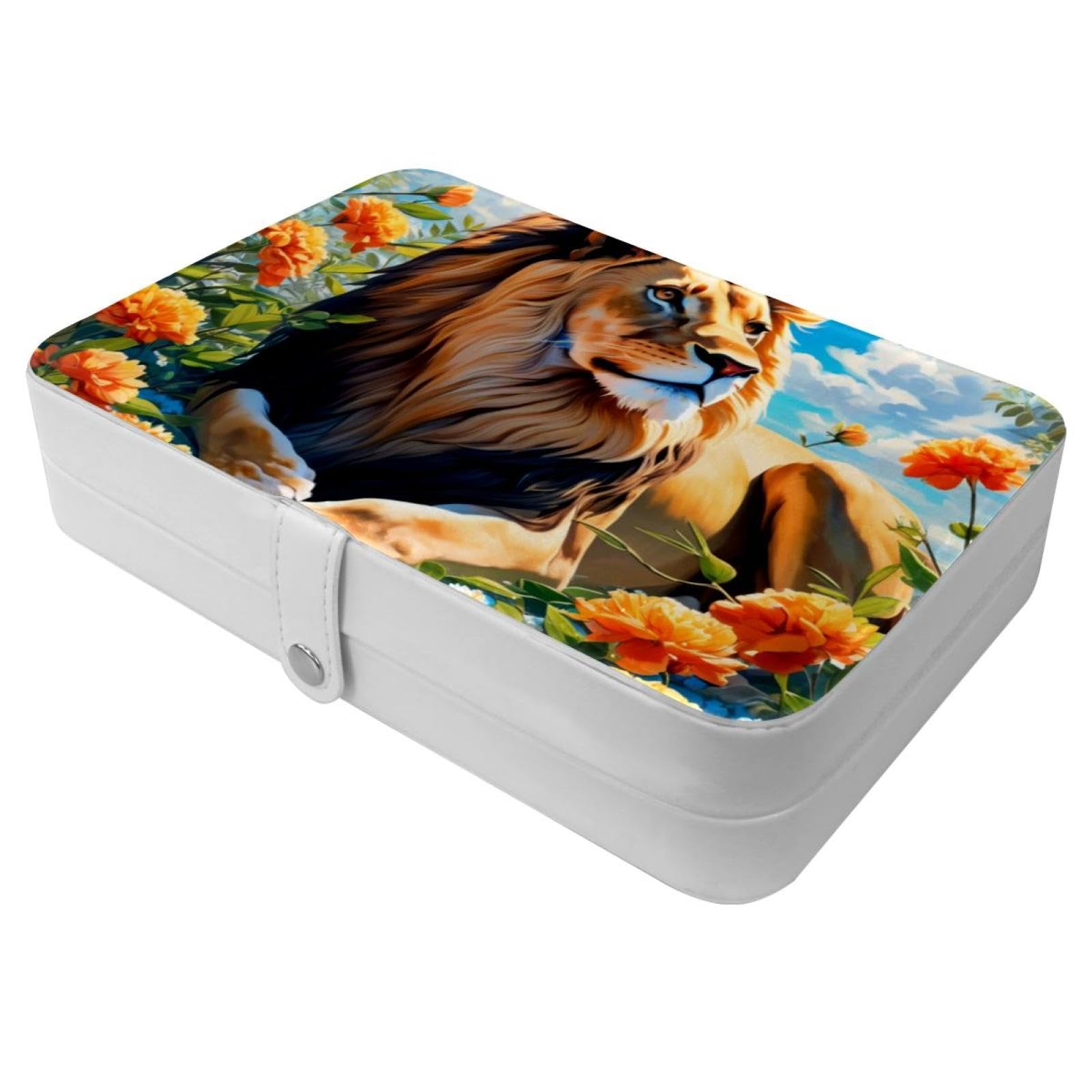 Boîte à bijoux pour femmes et filles, support de rangement compact avec des motifs mignons