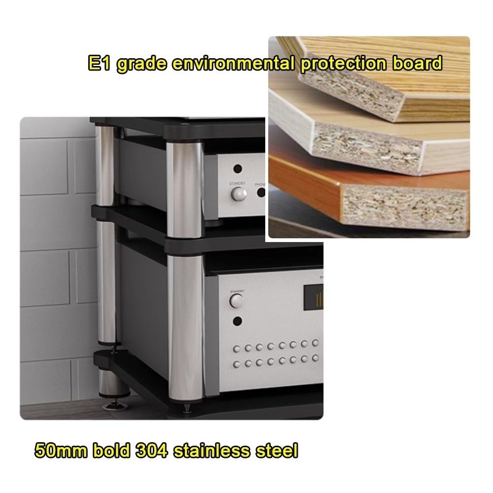 Sto Cabinet, 2-4 ripiani HiFi o Rack, scaffale aperto Ste, supporto giradischi, supporto AV Ma, bianco, ideale per gli amanti dell'home theater e della musica