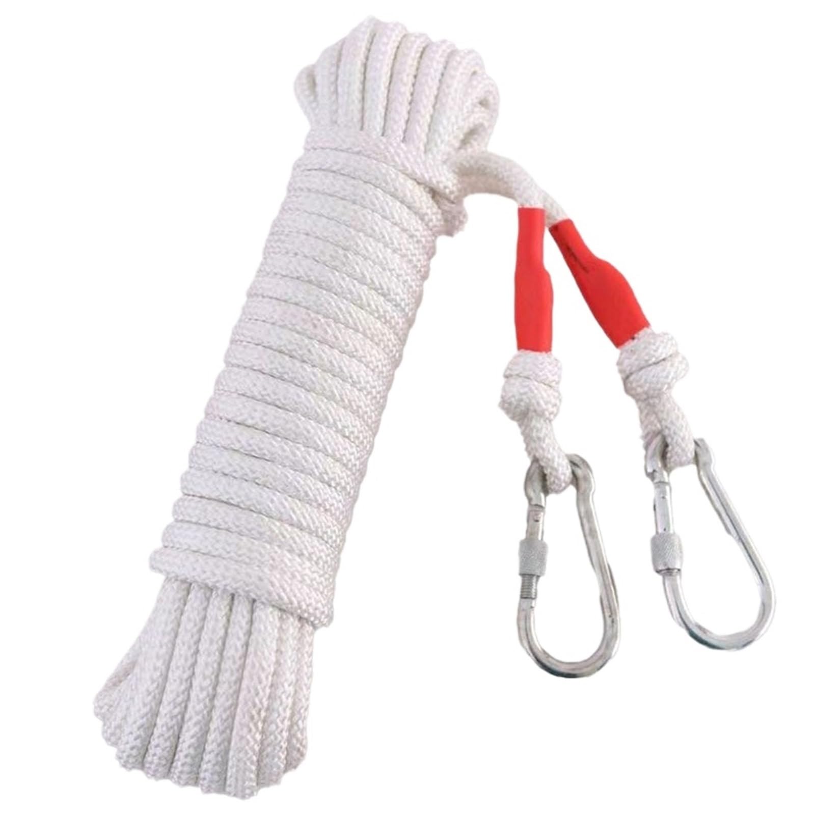 Laundry Line 10M/20M Wire Rope Clothesline Thicken 8MM Laundry Hanging String Strong Windproof Clothes Drying For Camping Outdoor Balcony Garden(White 10M)