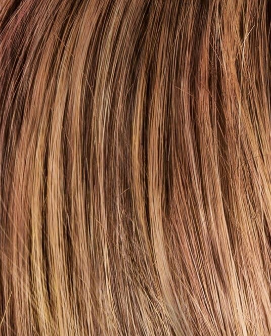 Vista 2 de Jamila Plus Peluca de color Hot Mocca Rooted – Ellen Wille Pelucas de 7 pulgadas de longitud media con volumen rizado Templae encaje frontal