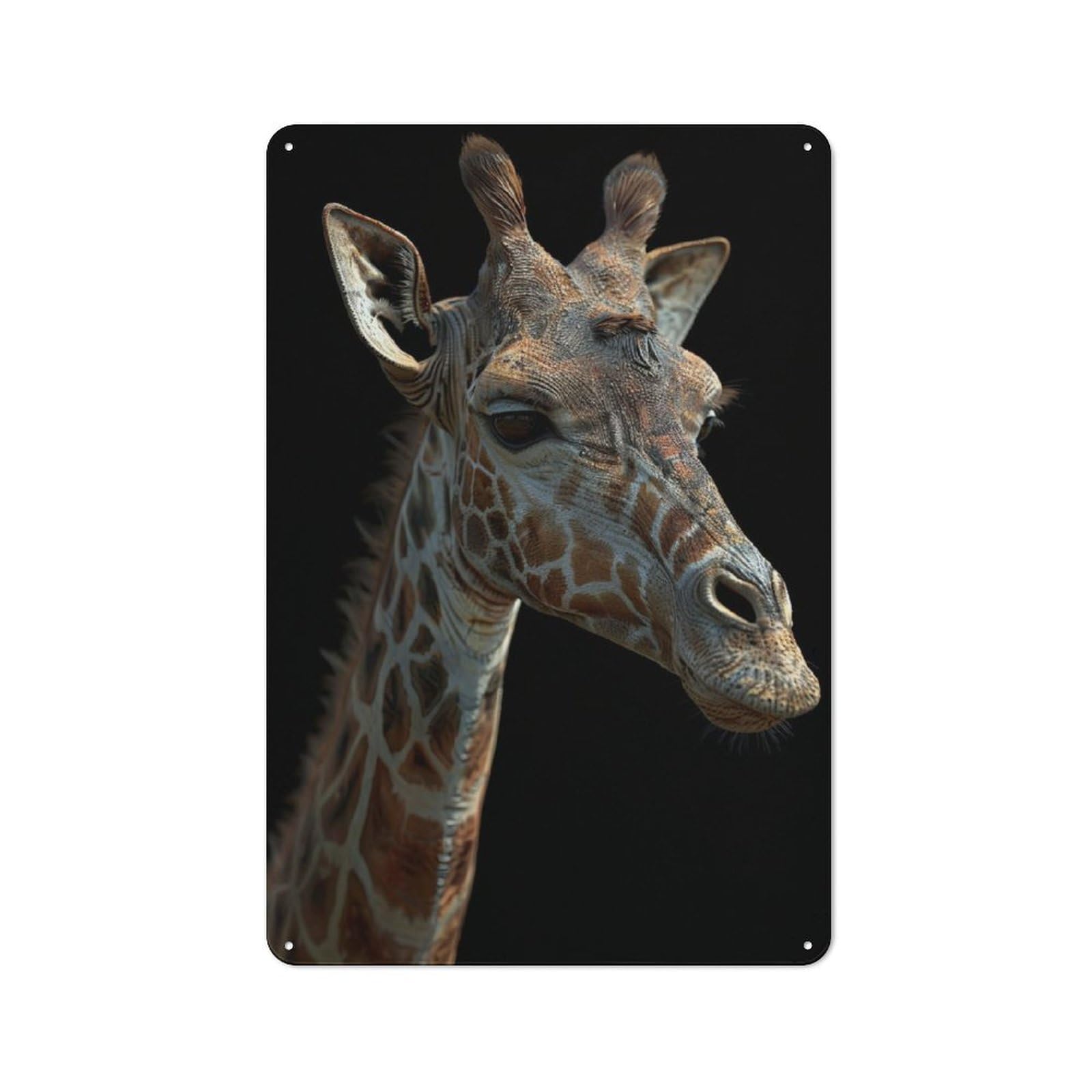 Junmoney Giraffe Modern Retro Metal Wall Art Sign 30X20cm Featuring Urban Room Decor For Workspace, Cafe, Hallway Or Garage