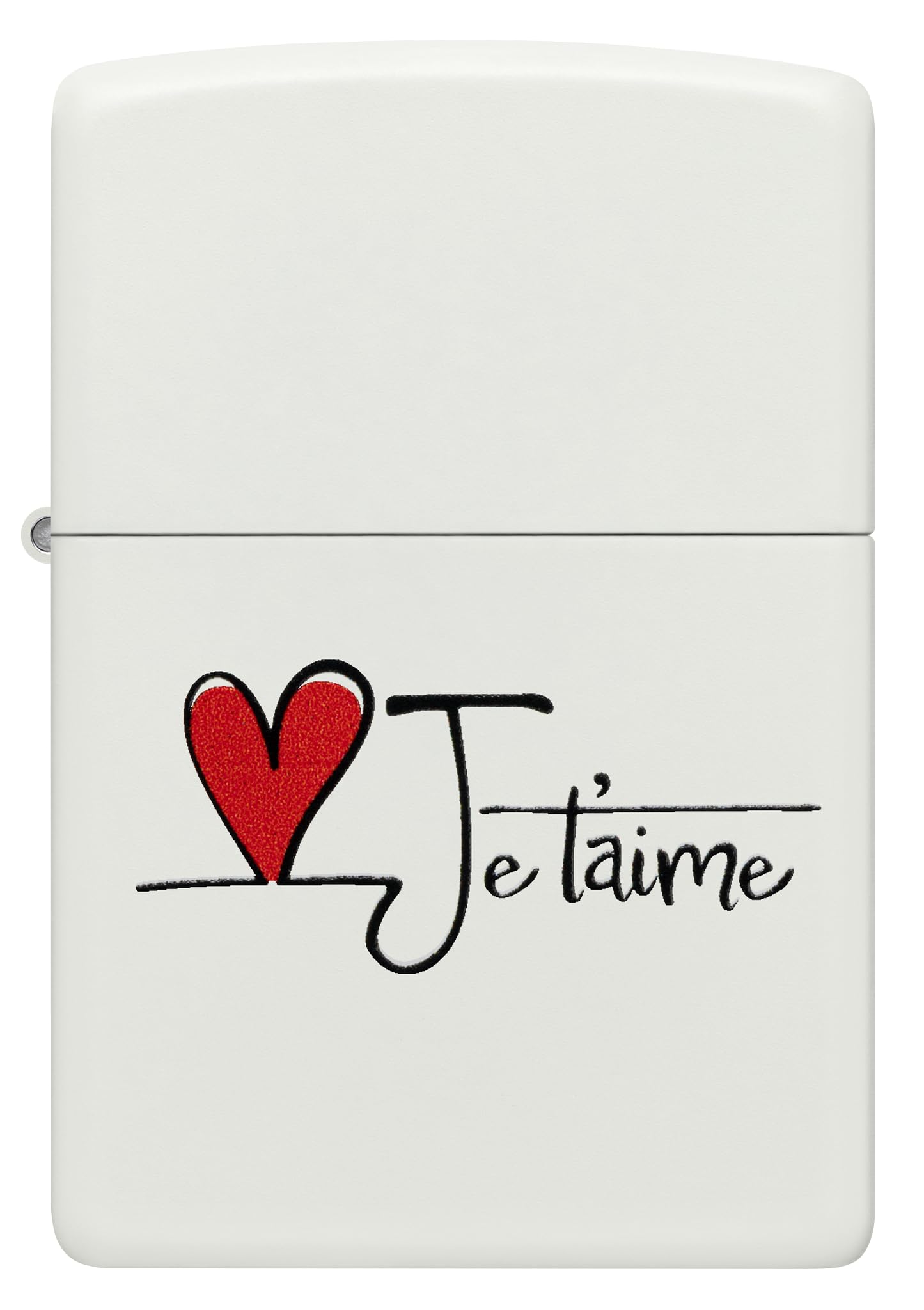 Zippo Briquet tempête Je t'aime, Blanc Mat, Image Couleur, Rechargeable, réutilisable, Design Coupe-Vent, boîte Cadeau, fabriqué aux États-Unis