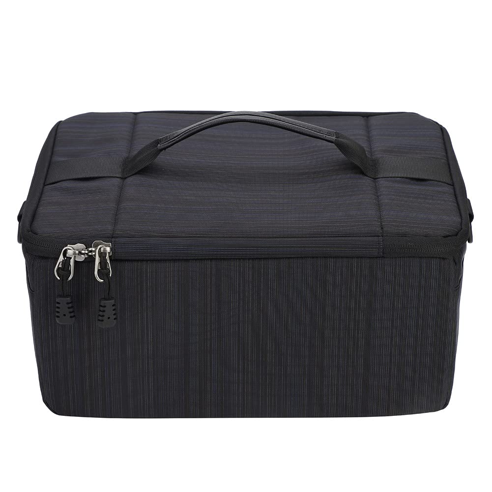 Borsa per obiettivo fotografico Antiurto Traspirante con divisorio rimovibile per gli amanti della fotografia Blu Nero 9,4x13,8x5,9 pollici (Nera)