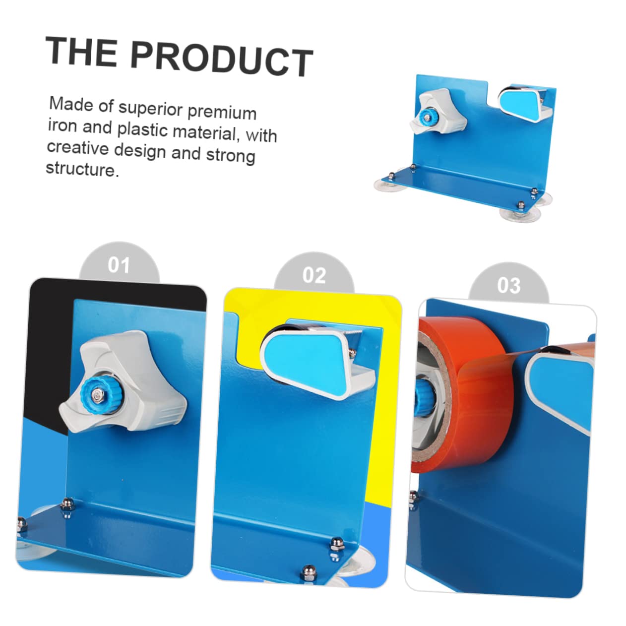 DOITOOL Dispenser Nastro Adesivo da Tavolo Taglierino Seghettato in Ferro e Plastica, per Imballaggio Pacchi