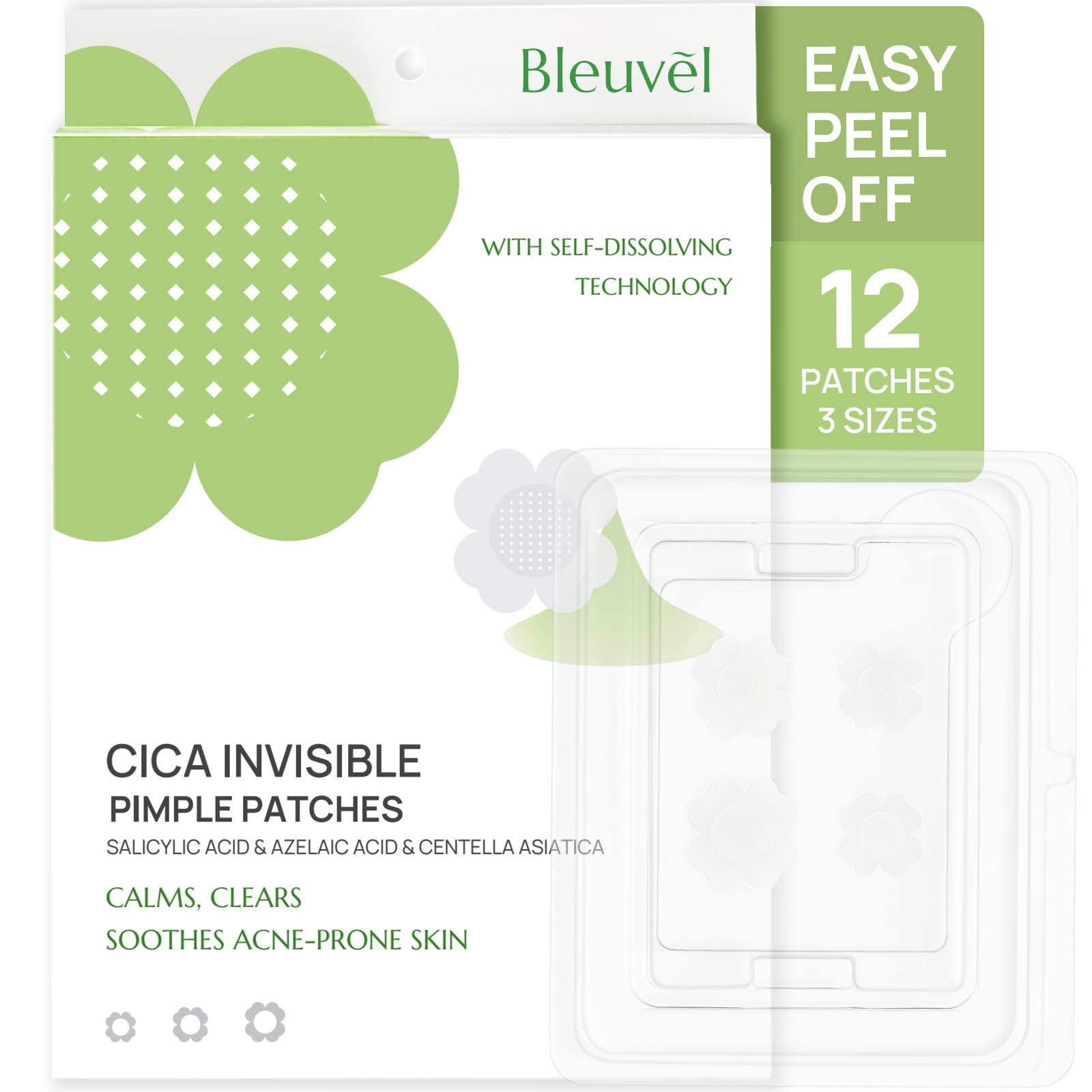 Pimple Patches for Face - Early Stage Deep Pimples Acne Patch with Salicylic Acid Azelaic Acid Tea Tree