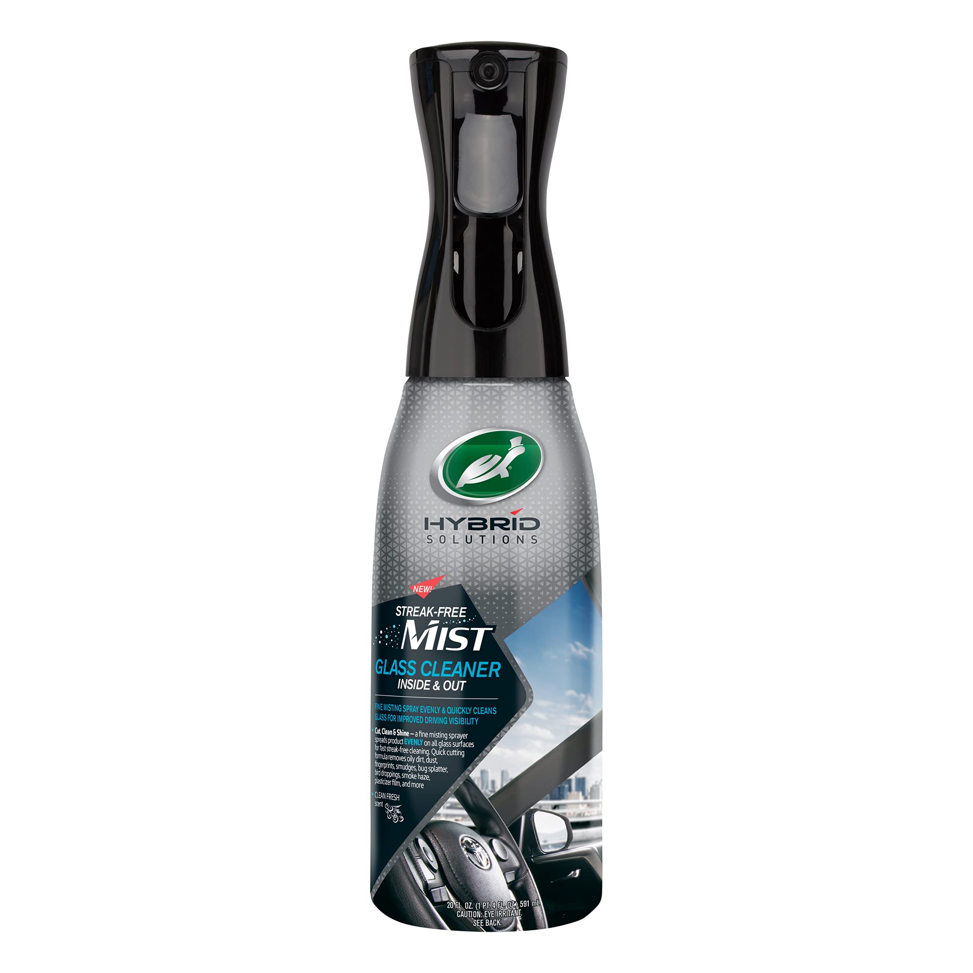 Turtle Wax 53785 Hybrid Solutions Streak Free Misting Glass Cleaner - Removes Fingerprints, Smudges and Swirls from Windshield, Screens, and Mirrors - For Car and Home Use