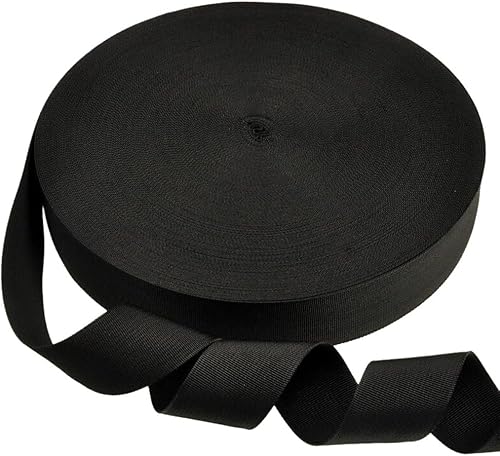 Correa plana de nailon 1 rollo de 10 yardas y 1.25 pulgadas de ancho para hacer correa de equipaje, correas para perros, sillas de césped, hamacas,