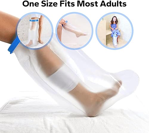 Miniatura 3 de Komoko Fundas de fundición para patas de ducha, cubierta de pierna fundida para ducha, impermeable, reutilizable, mantiene las heridas secas,