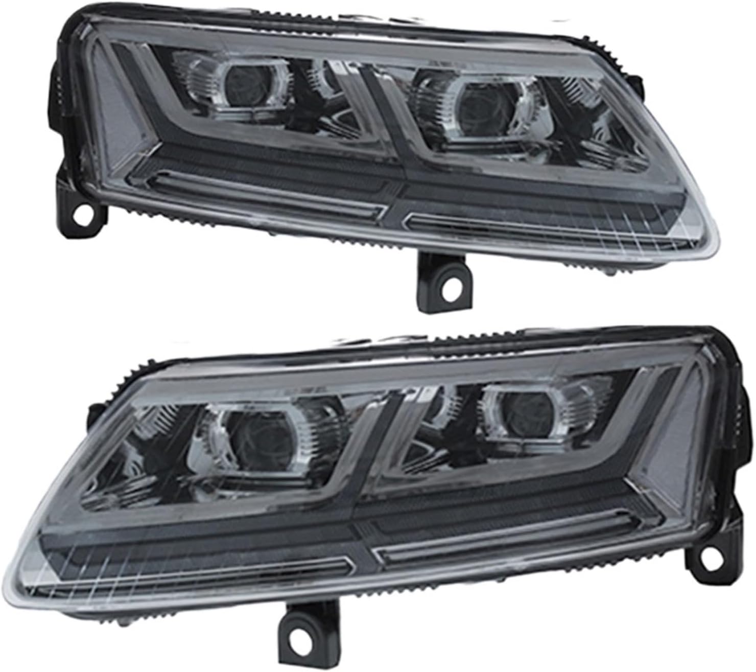 Car Front Lights Compatible For Audi A6 Headlights 2005 2006 2007 2008 2009 2010 2011 A6L C6 S6 Modified Q7 Styling Head Lamp Assembly(Silver,Xenon)