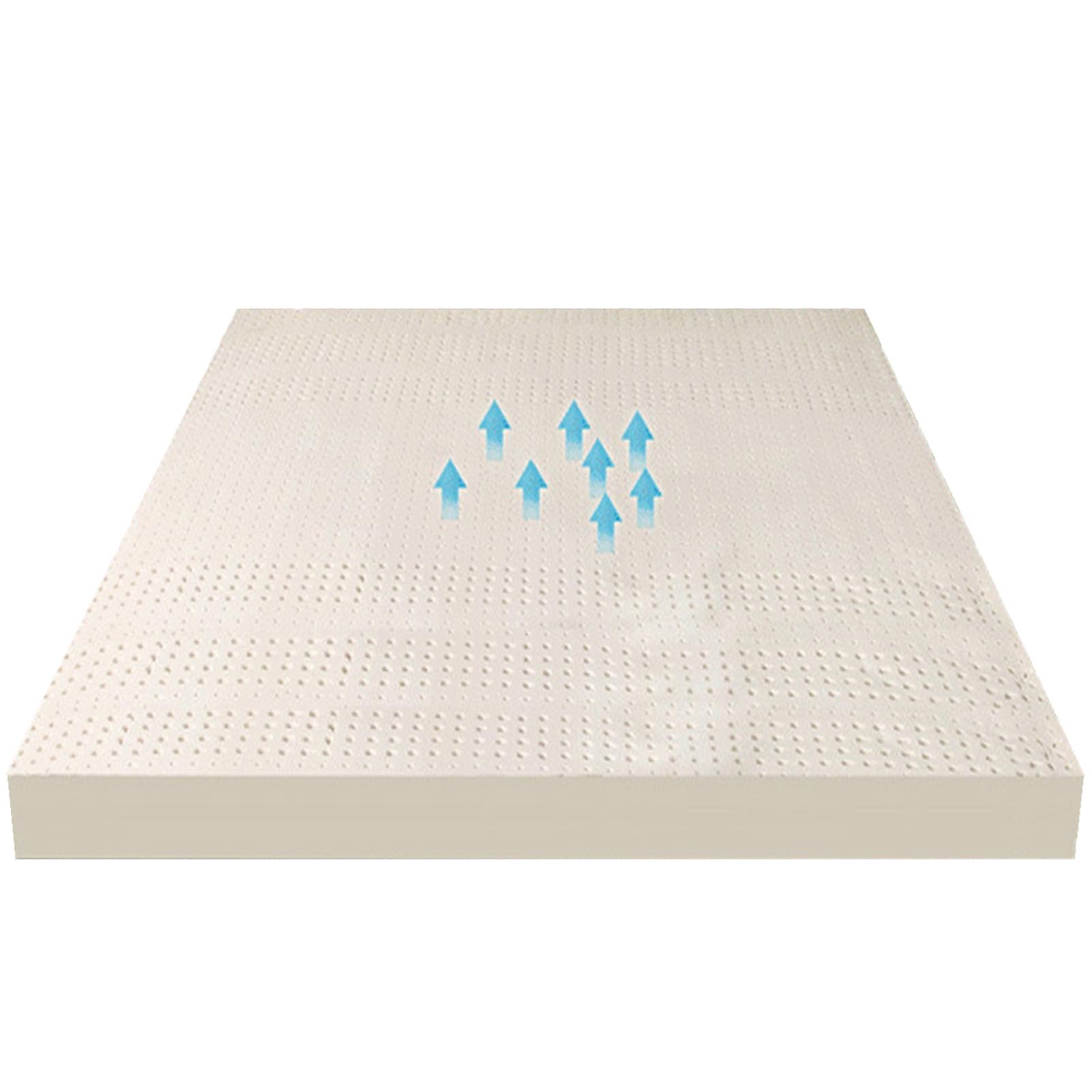 BIWKONI 4-Inch Natural Latex Mattress Topper Full Size Soft Breathable with Mattress Cover Help Relief Shoulder Back Pain