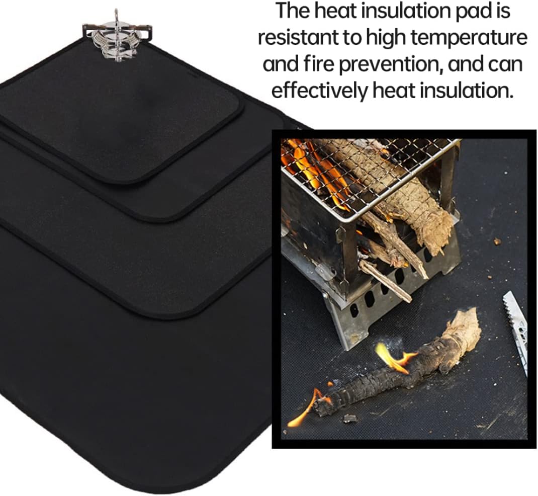 Jorzer Grill Mat Picnic Heat Insulation Pad Fireproof Grill Mat Camping Floor Protective Rug 60x52cm. : Patio, Lawn & Garden