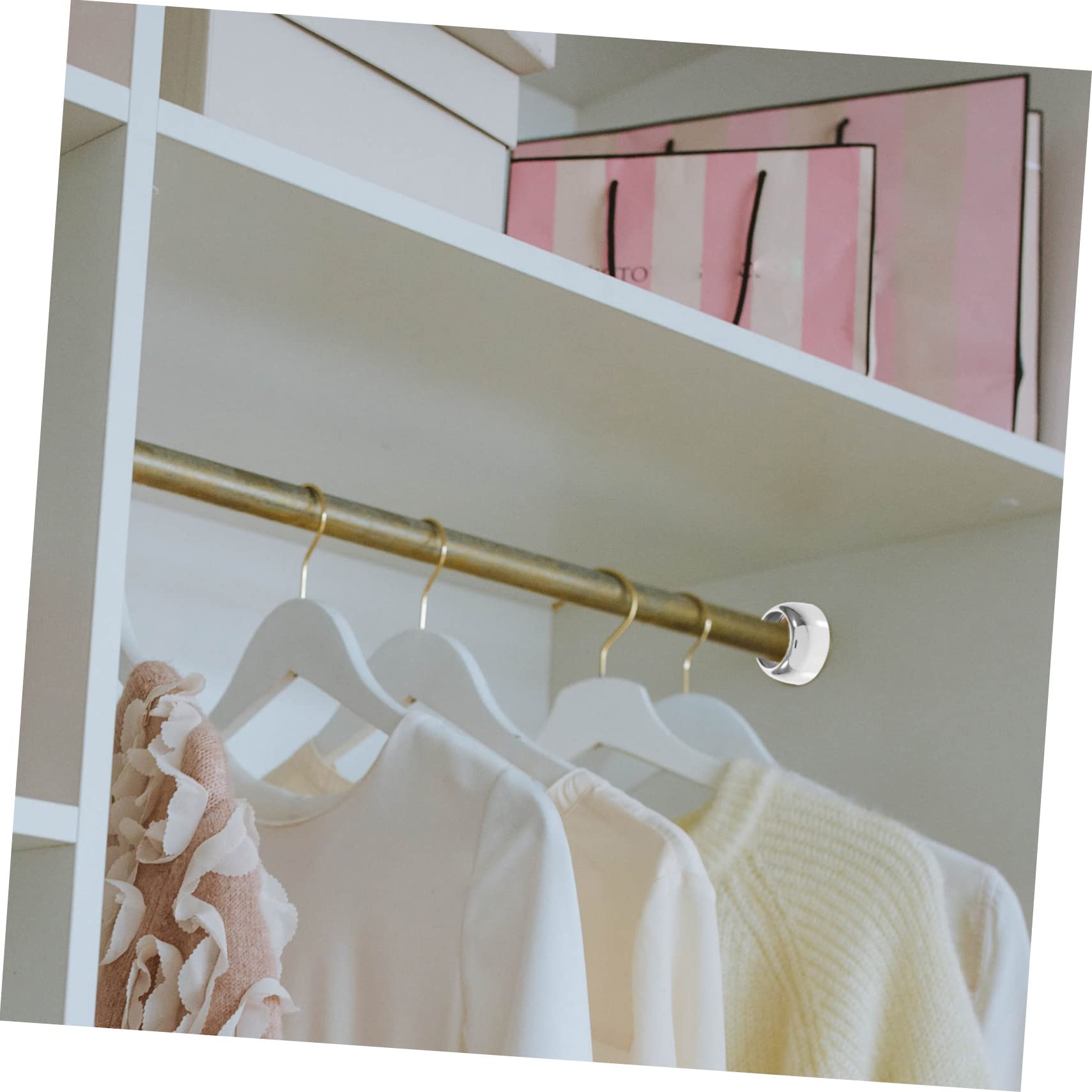 Verstelbare Heavy Duty Garderobe Rail Kast Staaf Extender Geen Boor Opknoping Kleding Pole Douchegordijn Staven Gordijn Bar Kledingstuk Organizer Staaf Zilver (2,5 ~ 3,7 m