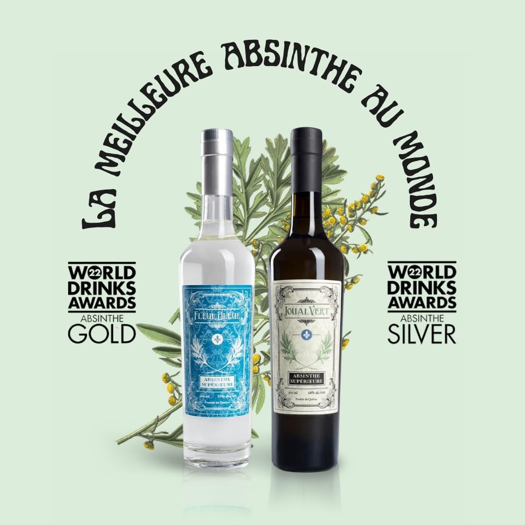 Absinthe Superiore Fleur Bleue 53% vol. – Weißer Absinth aus Quebec, Kanada, 500 ml.