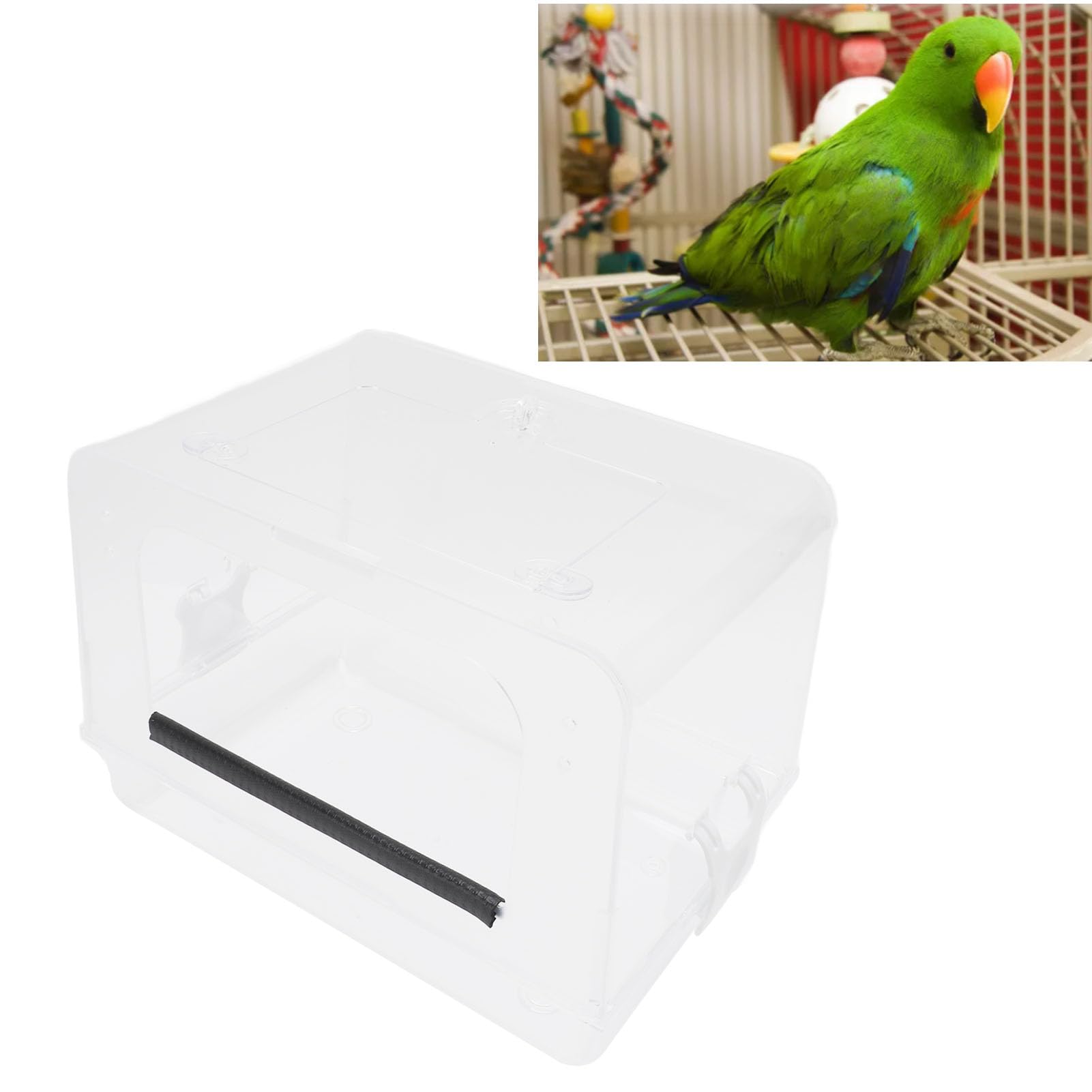 Elegante Vasca da Bagno per Uccelli in Acrilico Portatile per Gabbia, Design Spazioso, Facile da Pulire, Area Giochi per Pappagalli e Pappagalli