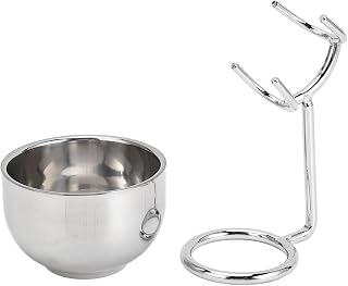 Shaving Brush Stand & Soap Bowl Set, Metal Grooming Organizer for Barbers, Travel, Compact Bathroom Storage for Shaver & Shaving Tools