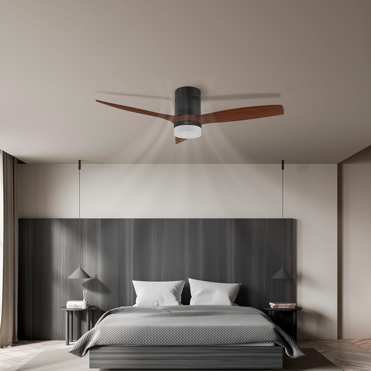 Cecotec Deckenventilator mit LED-Licht Energysilence Aero 5600 Classic Black. 40W, DC-Motor, Durchmesser 132 cm, 3 Flügel, 18W LED, Timer, 6 Geschwindigkeiten, Fernbedienung, Sommer-/Winterfunktion