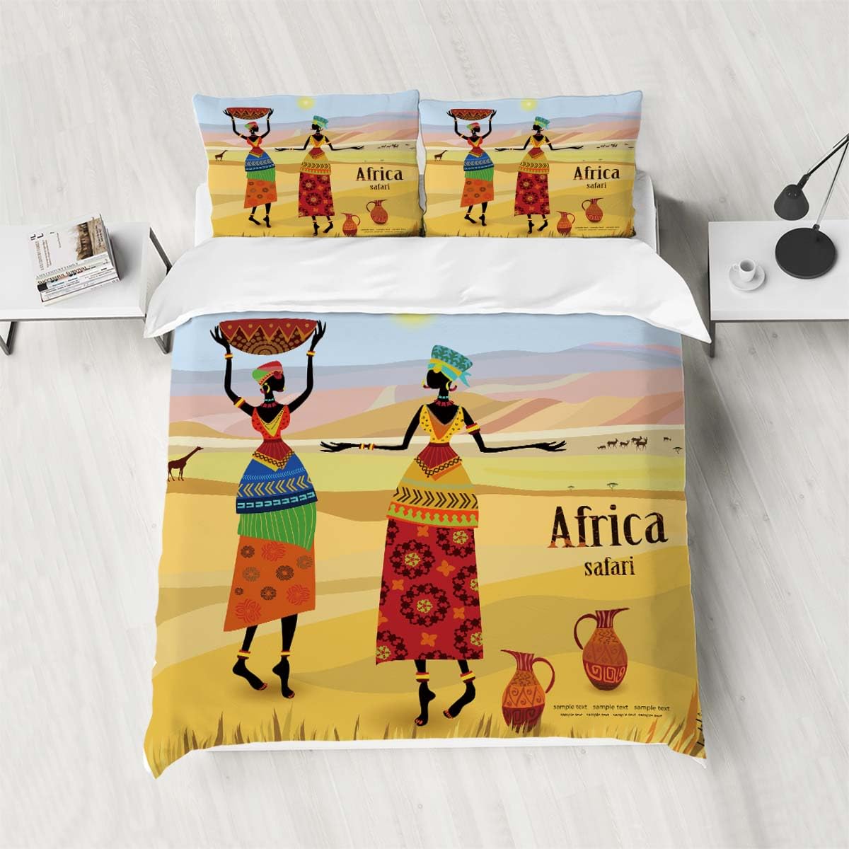 Parure de lit housse de couette 240x220 cm King microfibre imprimée design 3D Sjt005