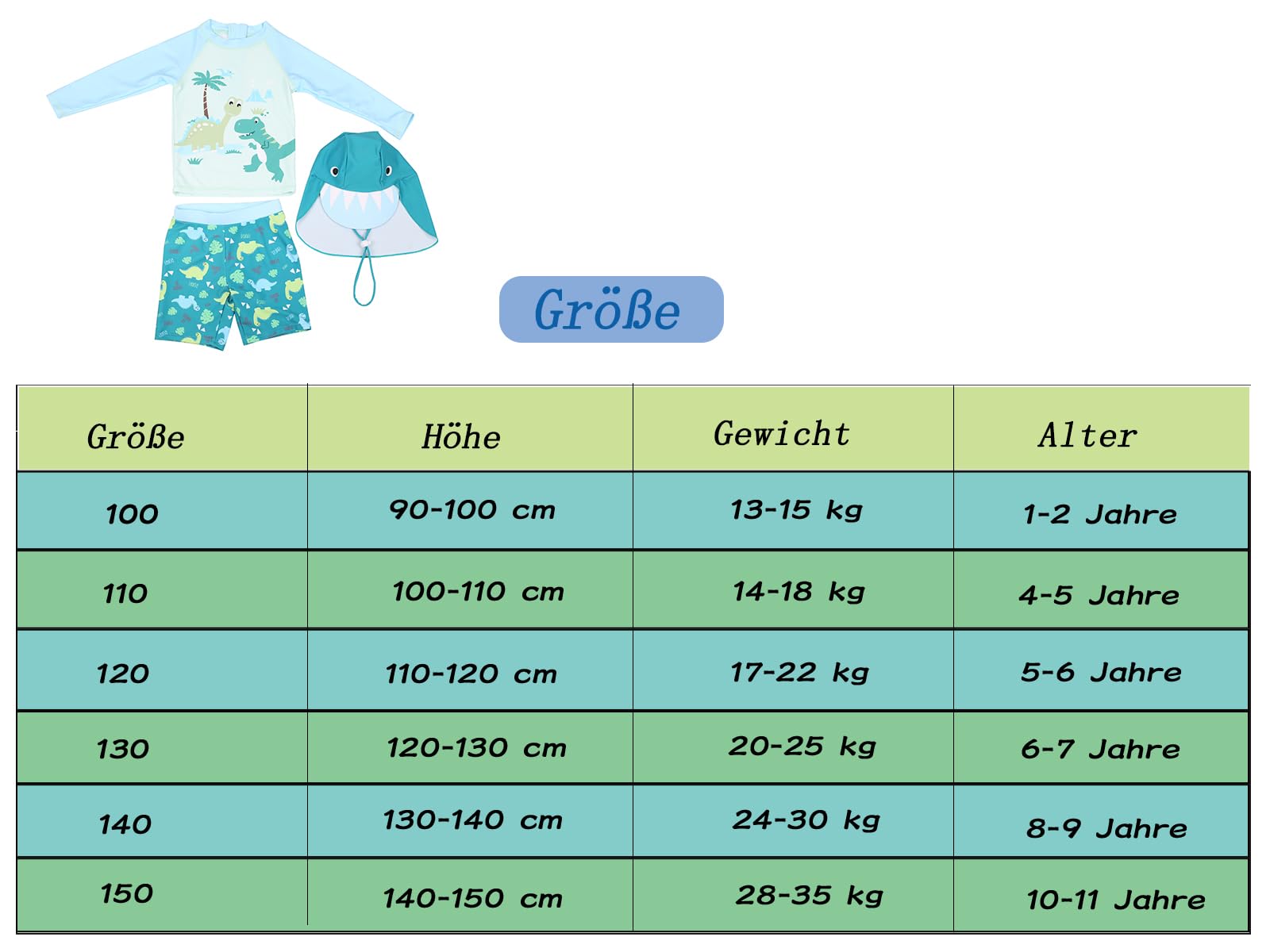 Maillot de bain pour garçon Protection UV Motif dinosaure