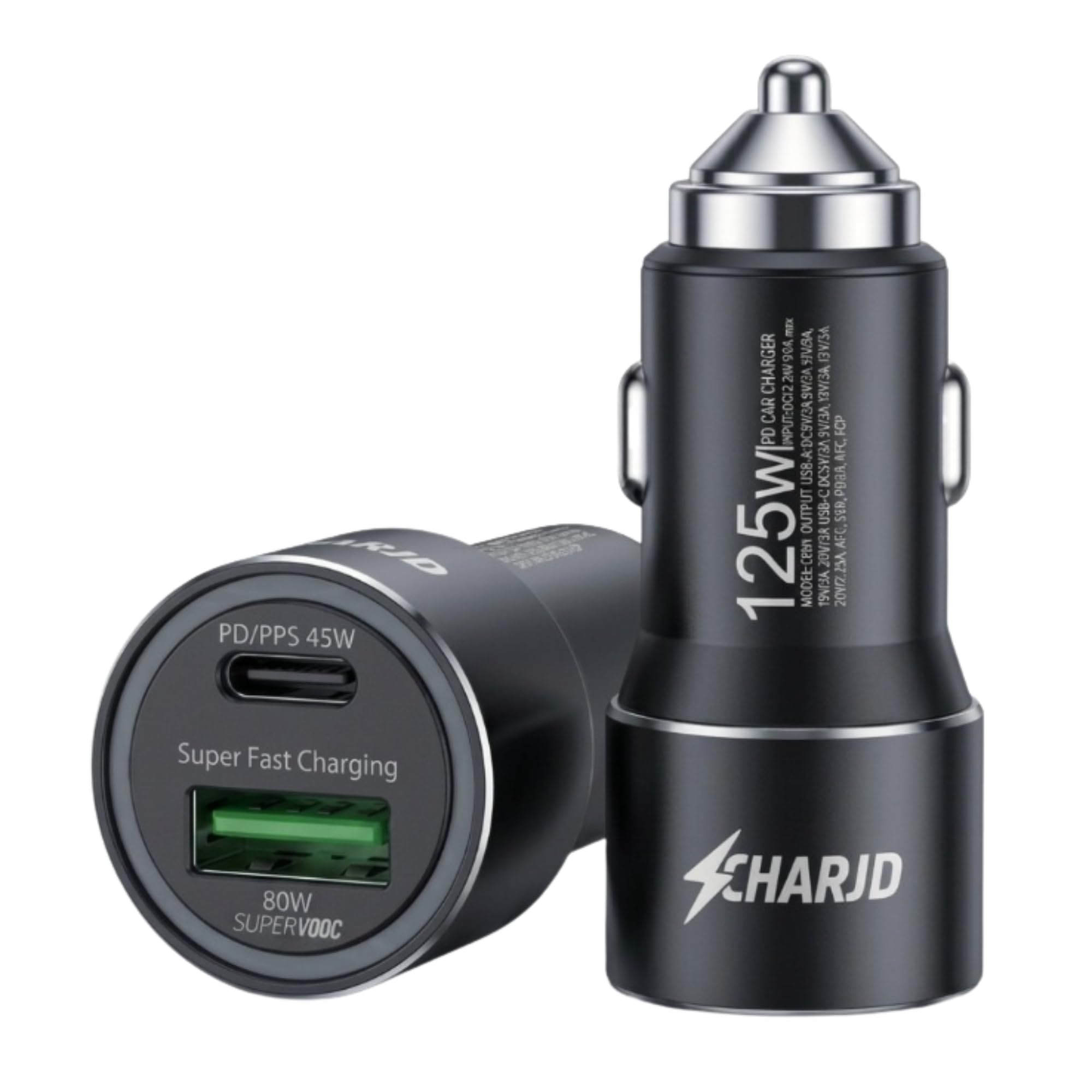 125W Fast Charging Car Charger, Dual Output 100W QC + 45W PD Type C Car Adapter, Quick Charging Compatible with All Cars for iPhone & Android Smartphone,Smartwatch,Earbud,Power Bank (Black)-image-9