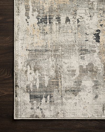 Loloi Cascade Collection Abstract Area Rug, 2'-7" X 8'-0", Ivory/Charcoal #TOP5
