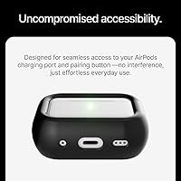 Vista 6 de Arc Pulse Compatible con AirPods Pro Case (2024), carcasa protectora minimalista de aluminio con absorción de impactos + incrustaciones de Aluminio