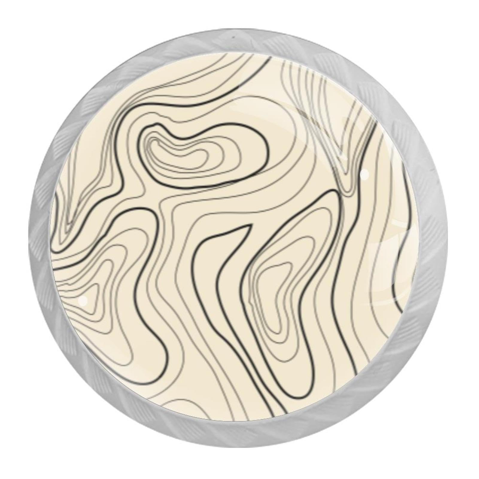 Tqmspg Multi18 4 Pieces Drawer Pulls Stripes Pattern Door Knobs Dresser Handles For Kitchen Wardrobe Cupboard Hardware Furniture