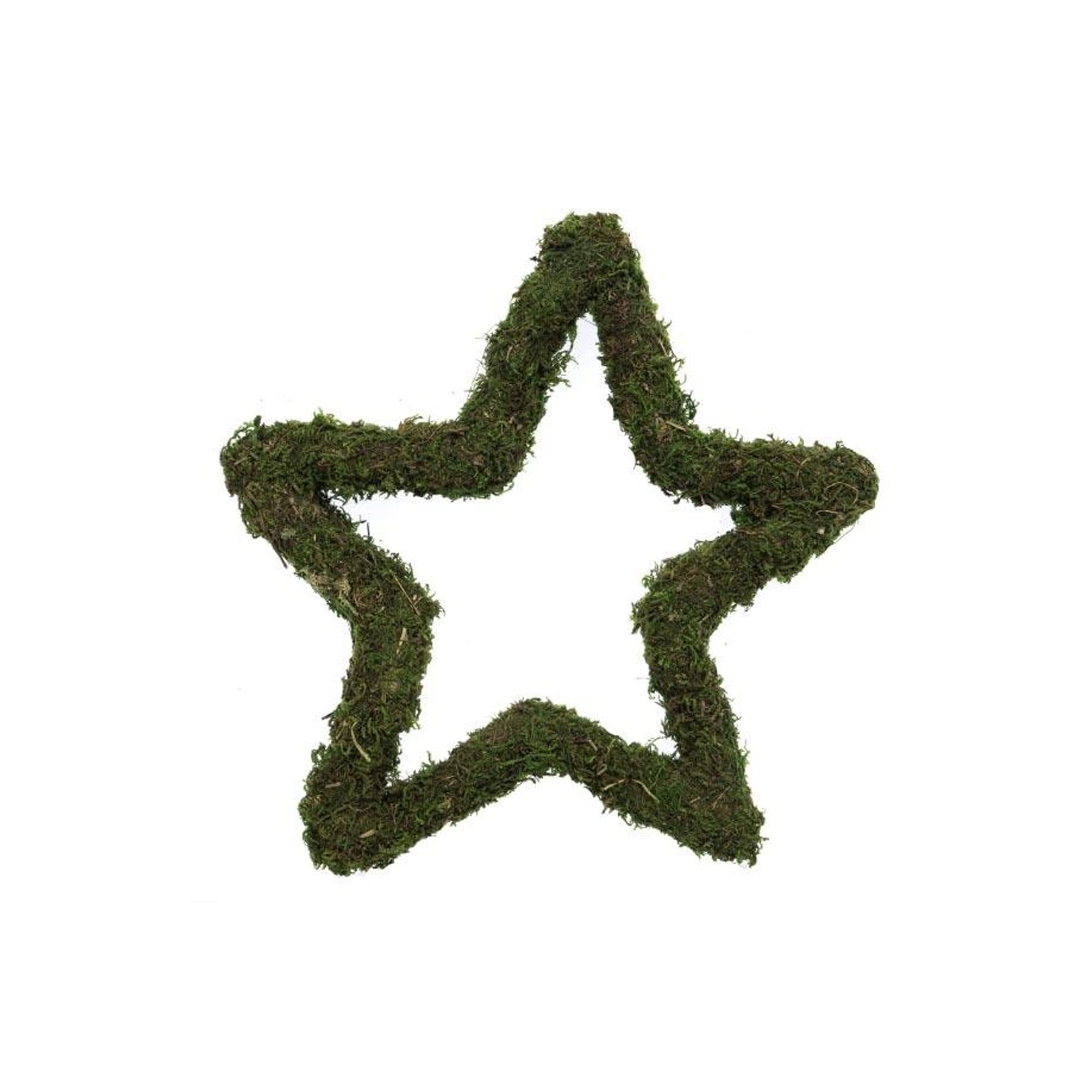Christmas Craft Padded Moss Star Wreath Ring -12" and 14"-Single (12 inch)