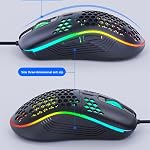 VANEX V02 Wired RGB Gaming Mouse Ergonomic, Honeycomb Shell Mouse, 6 Programmable Buttons, 7200 DPI, 1.5m Cable