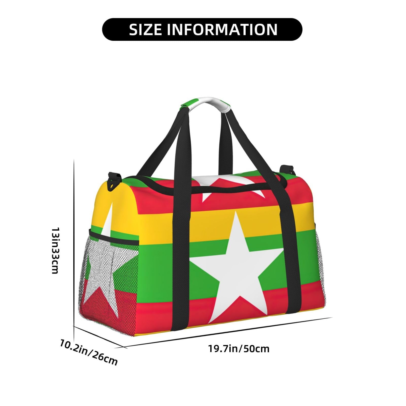 Flaga Birmy torba na ramię kobiety mężczyźni podróżna torba crossbody torebka torba na ramię torebki robocze codzienna torba hobo
