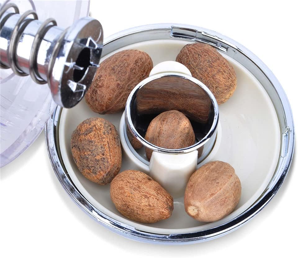 Stainless Steel & ABS Nutmeg Mill/Amomum Kravanh Round Cardamom Grinder - Muskatmuhle for kitchen coffee making supplies (A)