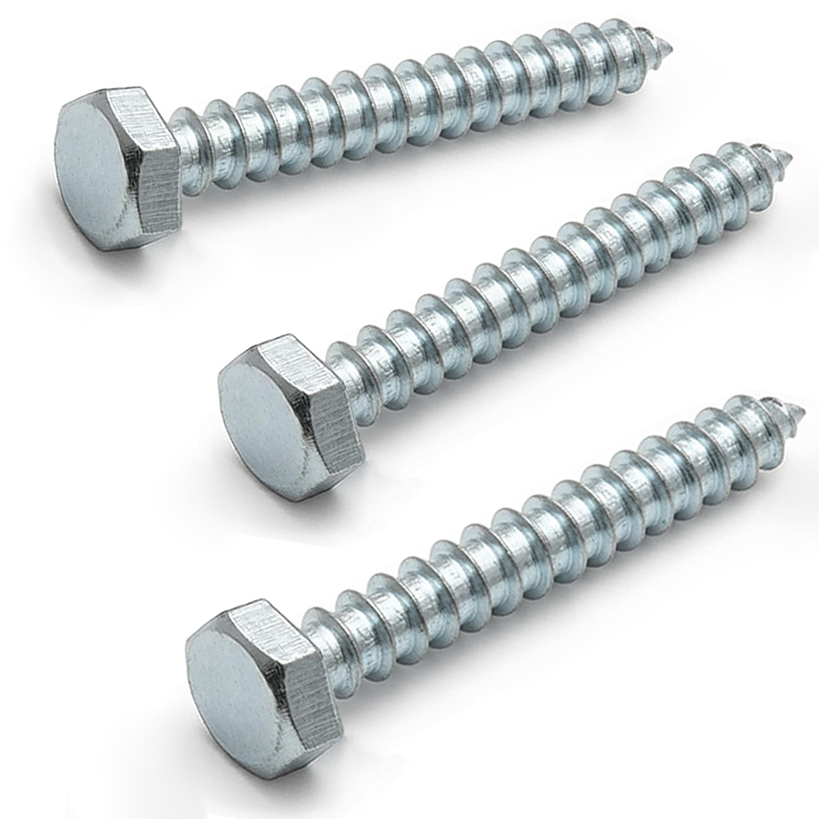 AMLOOPH M8 x 50mm Coach Screws, 10 Pack Heavy Duty Hex Head Lag Bolts 50mm - Zinc Plated Steel Half Thread M8 Self-Tapping Wood Screws for Wood, Brick & Masonry Fixing – Fence, Shelving, Decking — image 1