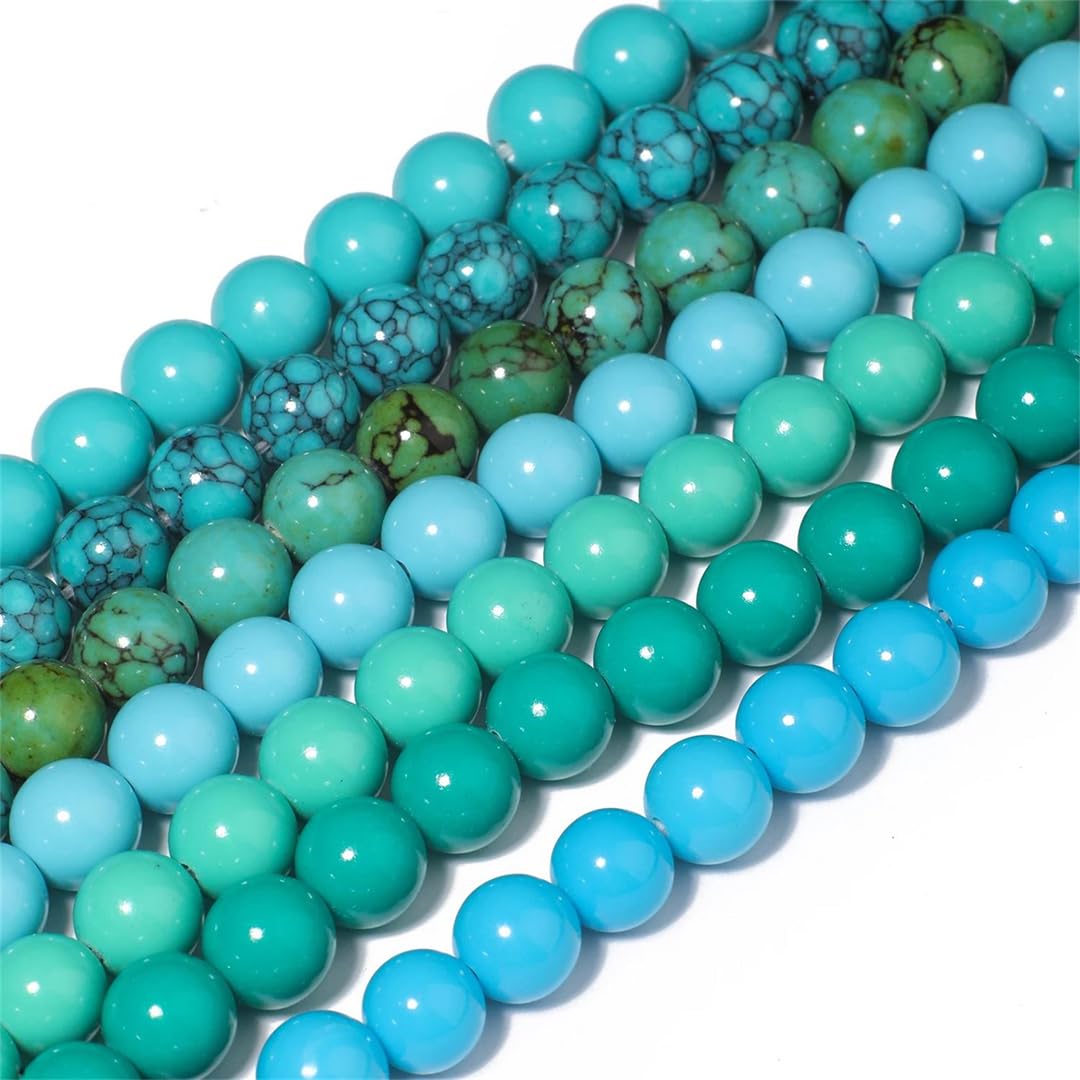 3 4 6 8 Turchese Howlite Perle Rotonde Liscia Pietra Naturale Distanziale Perline Per La Collana Del Braccialetto Gioielli Fai Da Te