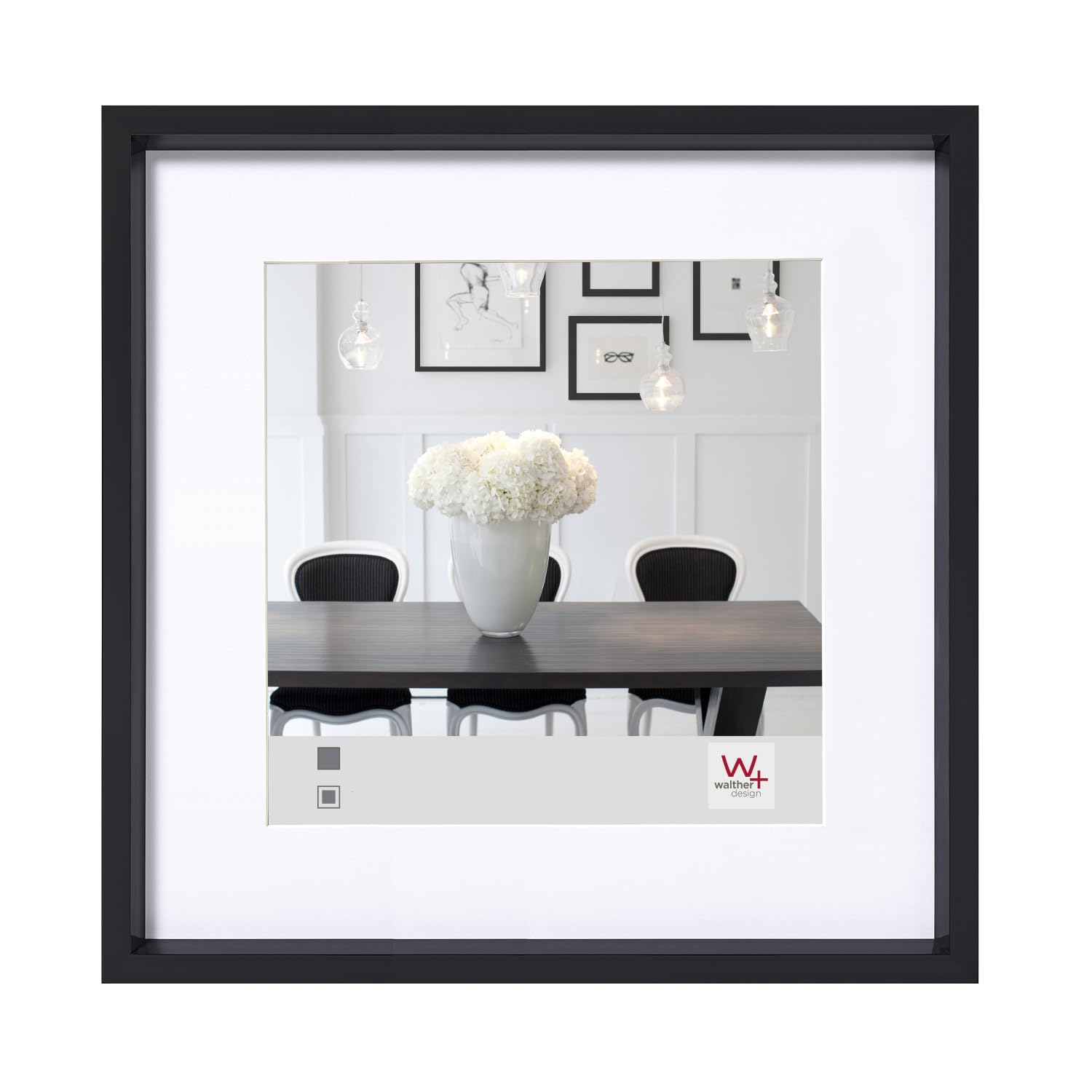 Cadres photo en bois 20x20 noir Walther Design ES220BD carrés